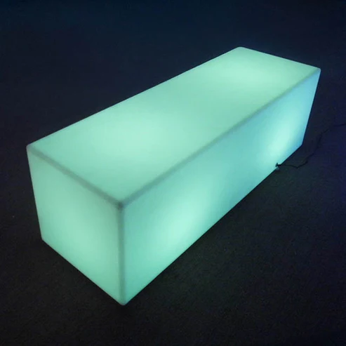 LED Glow Lounge Bar Chair Rectangle White (120x40x40cmH)