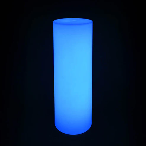 LED Glow Plinth Round w Remote White (25cmDx71cmH)