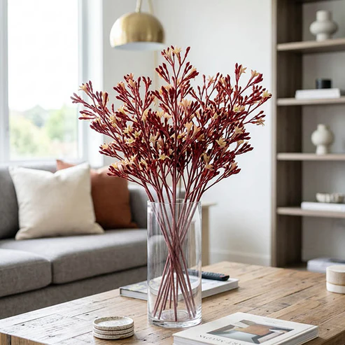 Native Artificial Kangaroo Paw Spray Dark Red (83cmH) NEW