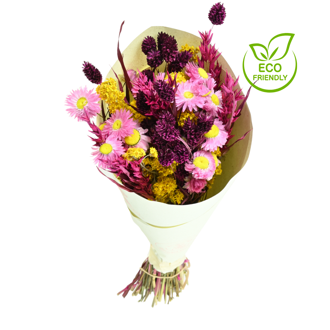 Dried Eco Flower Bouquet Penny, 50cm, Pink (Limited supply)
