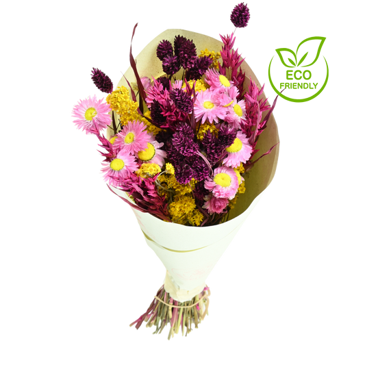 Dried Eco Flower Bouquet Penny, 50cm, Pink (Limited supply)