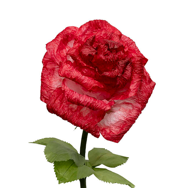 Giant Romantic Paper Flower Roses w Base Set 3 Red (160cmH)