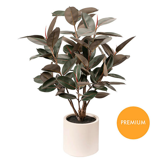 Premium Real Touch Artificial Rubber Tree Green (120cmH)