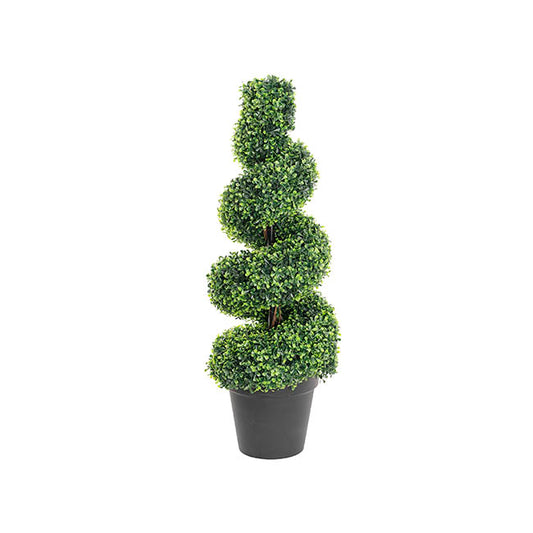 Topiary Spiral Tree Boxwood UV Resistant Green (90cmH)