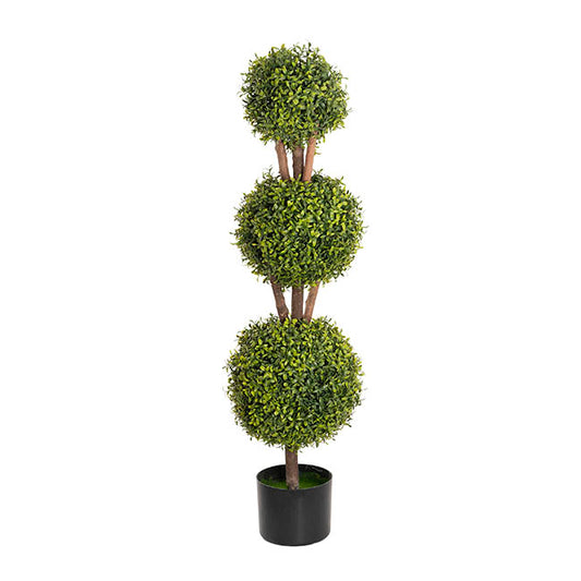 Topiary Tree 3 Ball Faux Boxwood UV Resistant Green (120cmH)