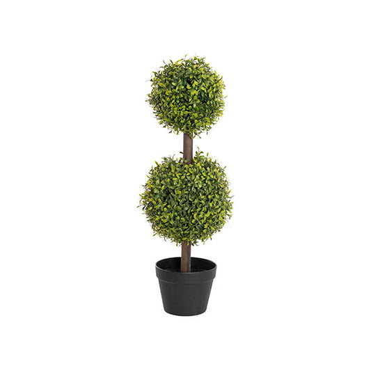 Topiary Tree 2 Ball Faux Boxwood UV Resistant Green (70cmH)