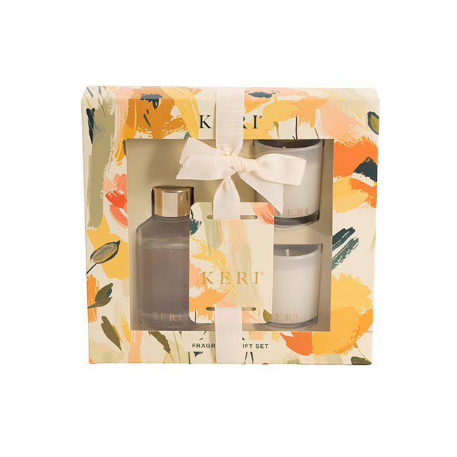 Fragrance Candle & Diffuser Gift Set Rose & Water Lily