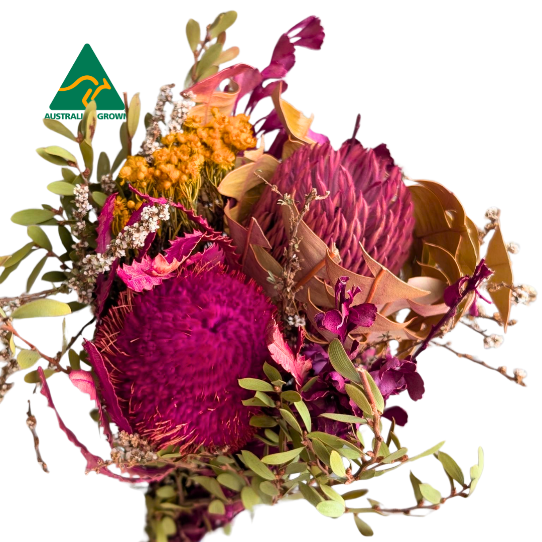 Australian Dried Mixed Bunch, 45cm, Pink