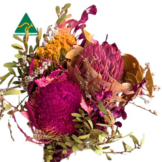 Australian Dried Mixed Bunch, 45cm, Pink