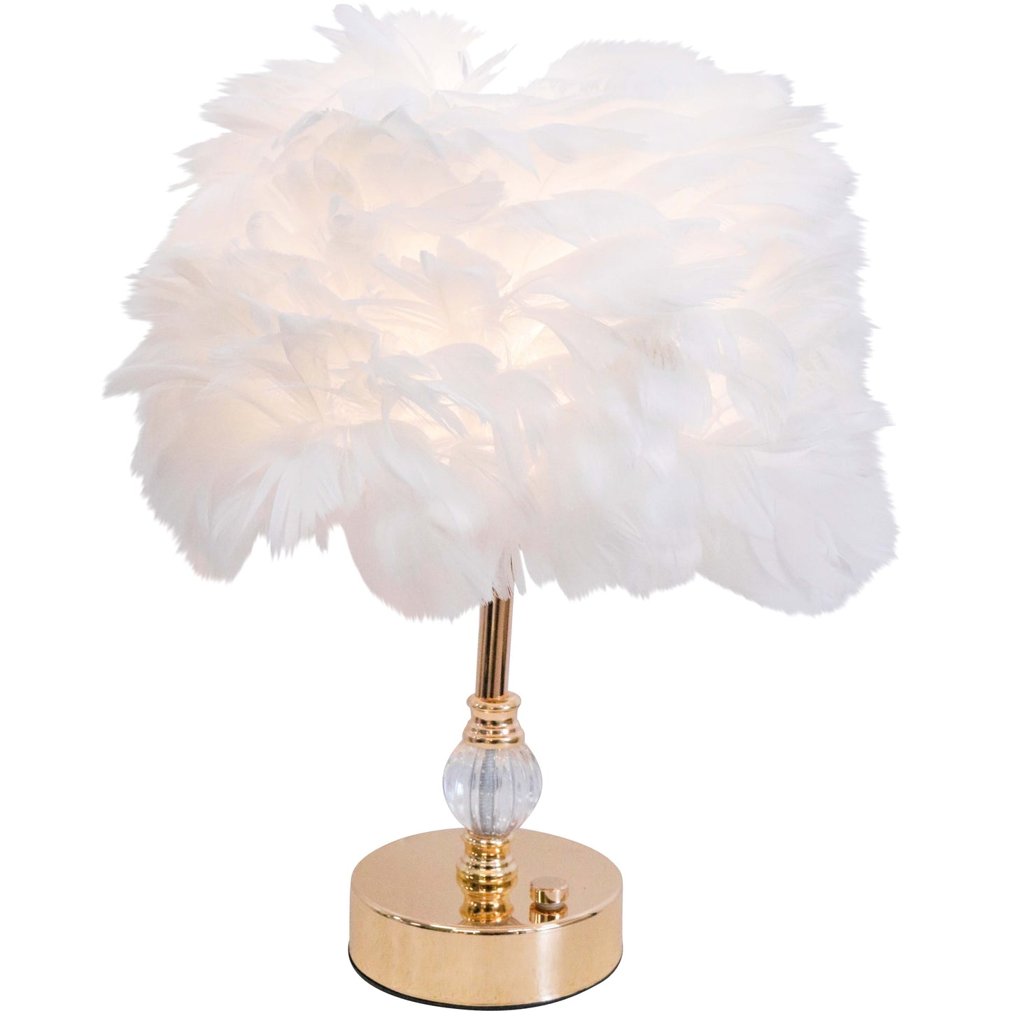White Feather Glow USB Table Lamp