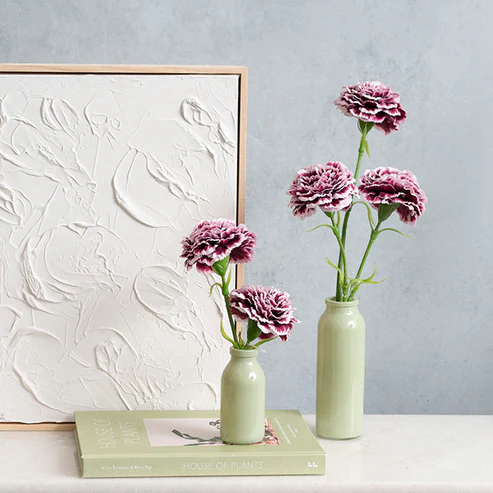 Carnation Ruffle Stem Cream Wine (9cmDx42cmH)