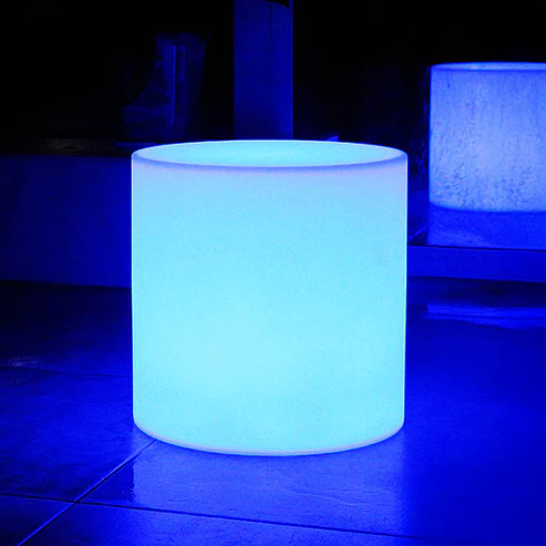 LED Glow Stool Stand Round Rechargeable White (40cmDx40cmH)